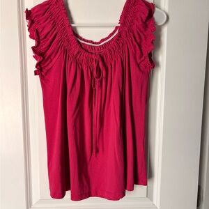 Women's Pink Ruffled Top